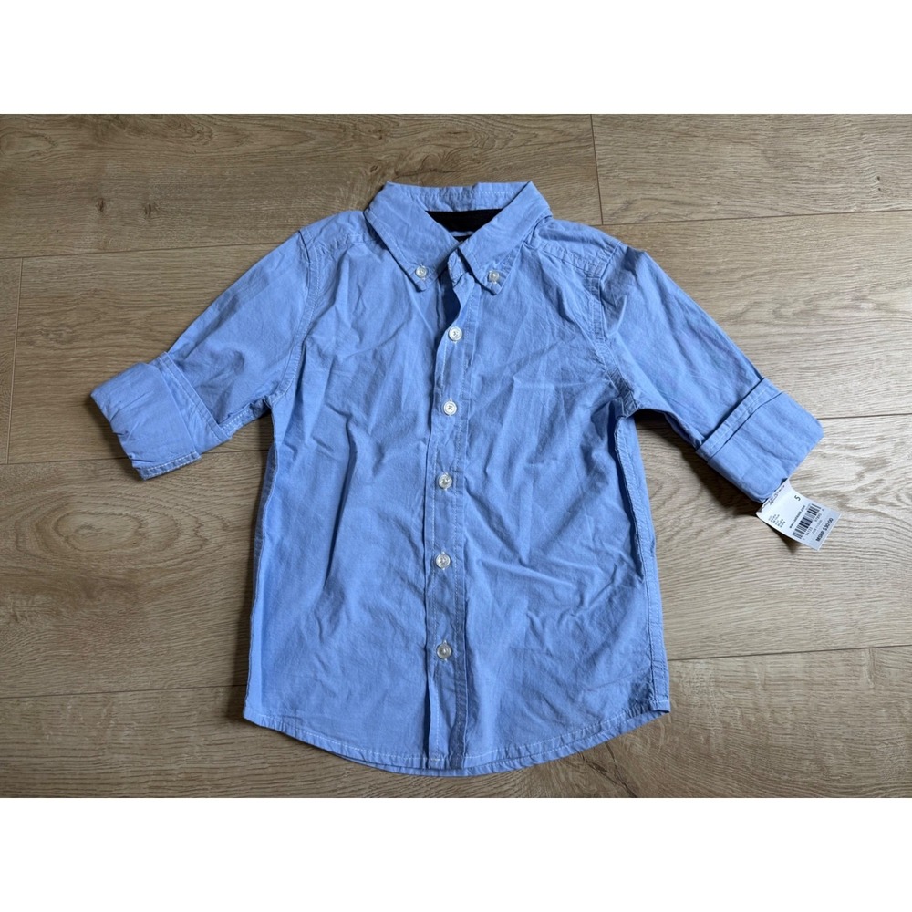 NWT OshKosh B'Gosh Boys' Long-Sleeve Button-Down Shirt blue cotton size 5T